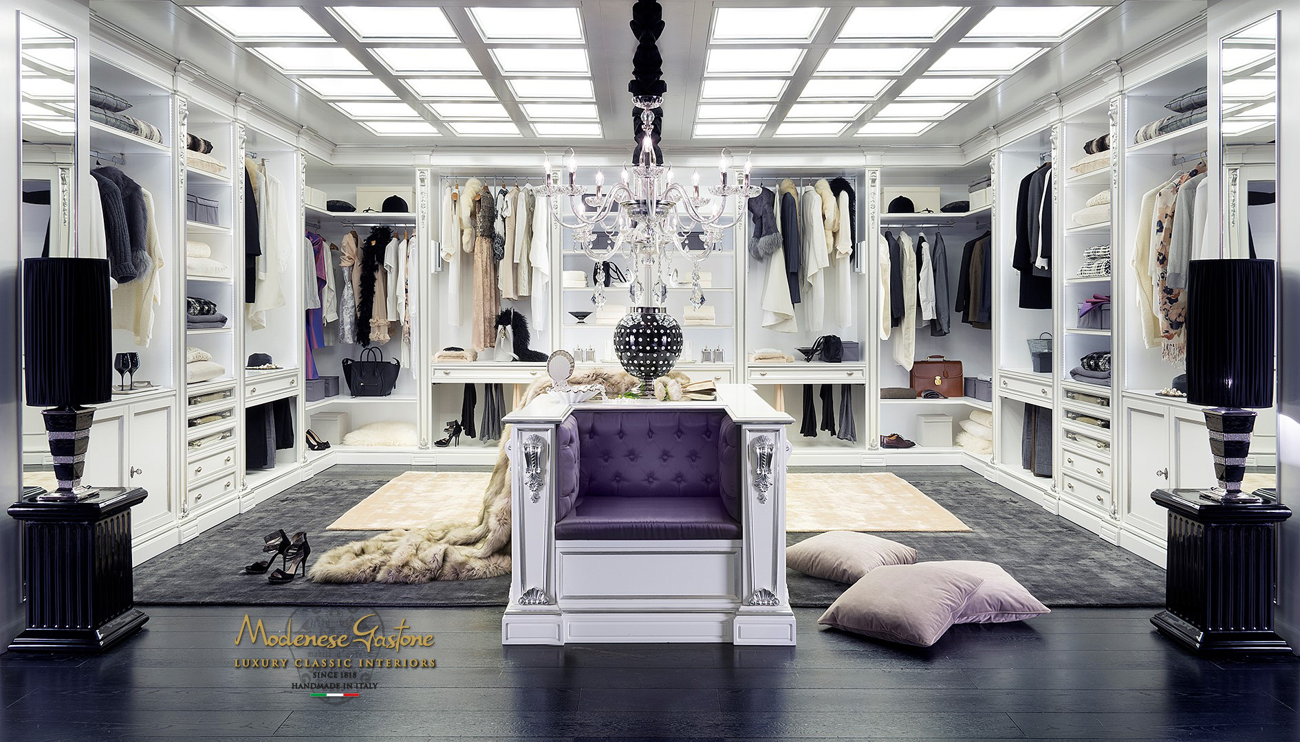 High End Walk-in Closet Design For large Room - Classical Interior