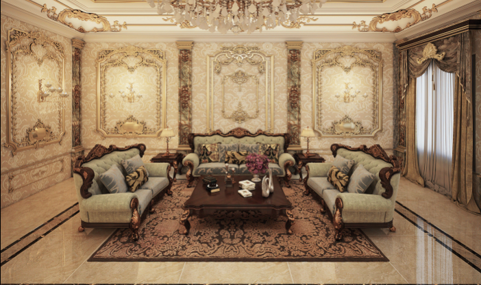 Classical interior for living room furnishings.