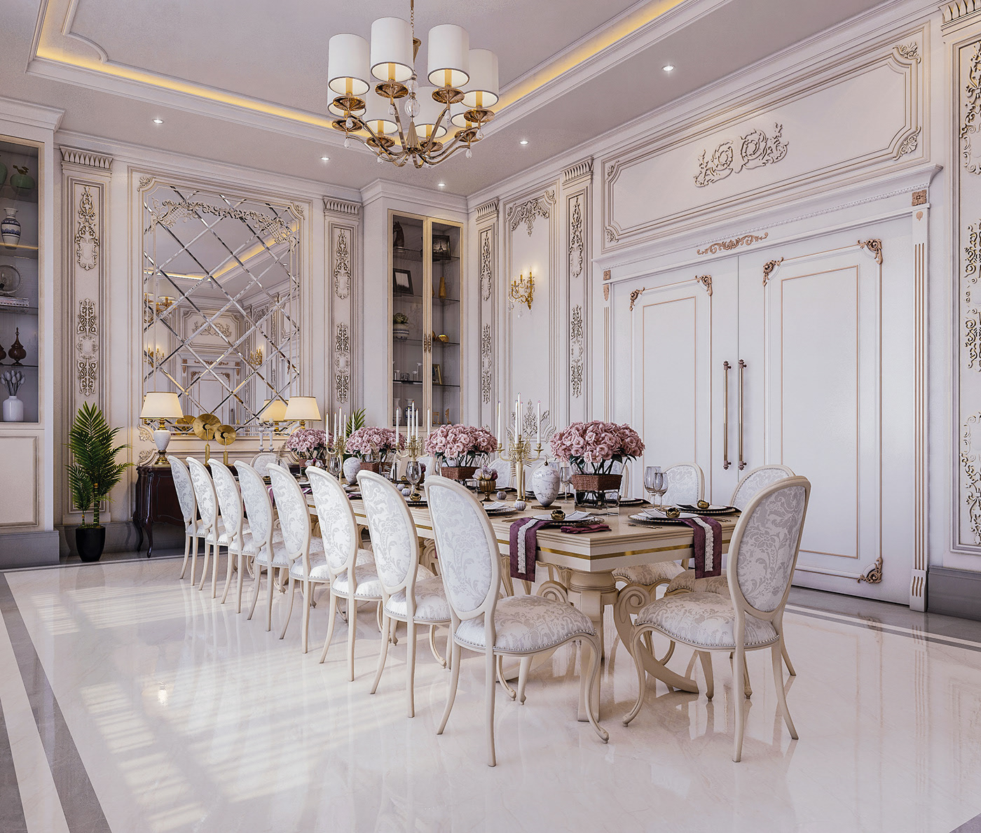 Grand Dining Room Fit For A Palace - Classical Interior Design