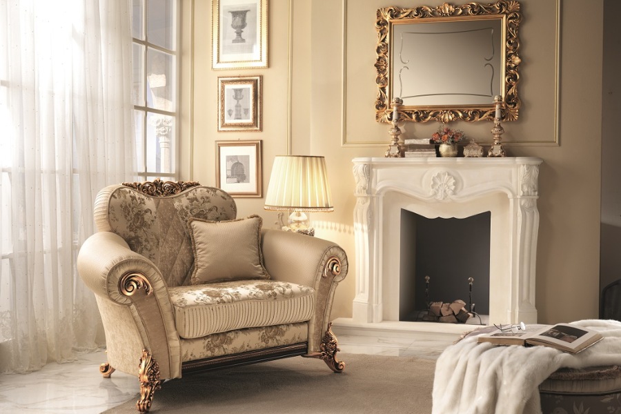 Ornate designed Venetian armchair.