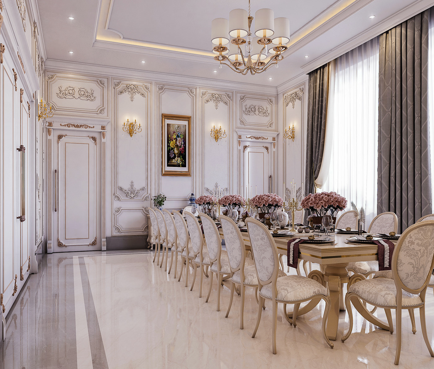 Grand Dining Room Fit For A Palace Classical Interior Design